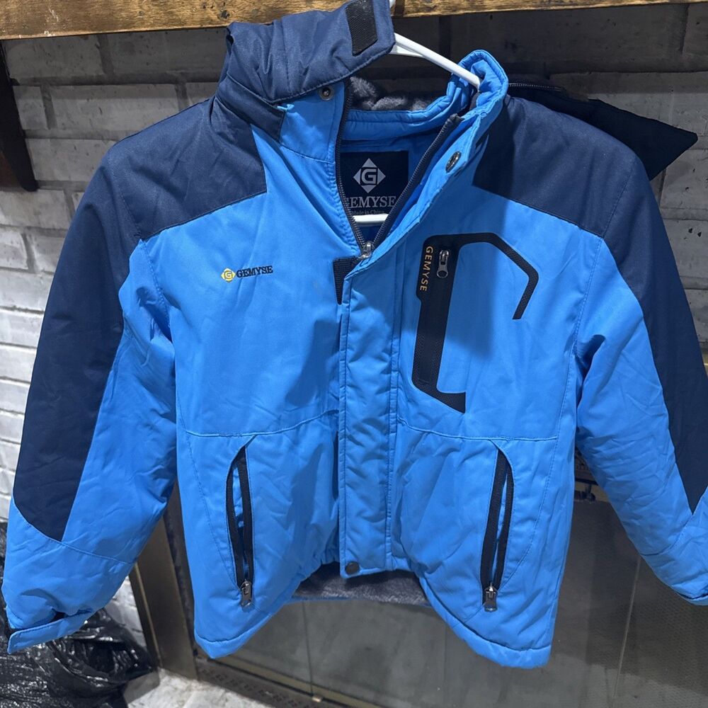 GEMYSE unisex Waterproof Ski Snow Jacket Fleece Windproof with Hood Size 6-7